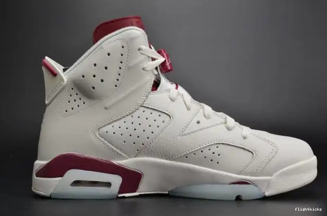 white Retro Maroon Jordan Air 6 384664-116 0629